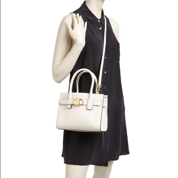 Tory Burch Gemini Link Small Leather Satchel Ivory - Picture 5 of 9